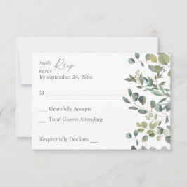 Eukalyptus Greenery Duo 2 keine Mahlzeiten RSVP Ka Karte