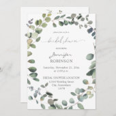 Eukalyptus Greenery Duo Brautparty Einladung (Vorne/Hinten)