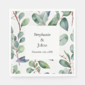 Eukalyptus Greenery Dusty Blue Art Einfache Hochze Serviette (Vorderseite)