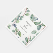 Eukalyptus Greenery Dusty Blue Art Einfache Hochze Serviette (Ecke)