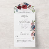 Eukalyptus Greenery Dusty Blue Botanical Wedding All In One Einladung (Innen Boden)