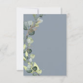 Eukalyptus Greenery Dusty Blue Elegant Wedding Einladung (Rückseite)