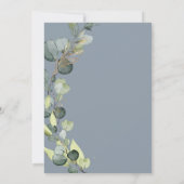 Eukalyptus Greenery Dusty Blue Elegant Wedding Einladung (Rückseite)