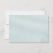 Eukalyptus Greenery Dusty Blue Geometric Wedding RSVP Karte (Rückseite)