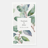Eukalyptus Greenery Dusty Blue Trendy Wedding Serviette (Vorderseite)