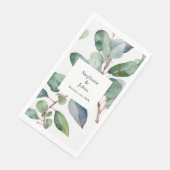 Eukalyptus Greenery Dusty Blue Trendy Wedding Serviette (Ecke)