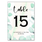 Eukalyptus Greenery Einfach und modern Tischnummer (Rückseite)