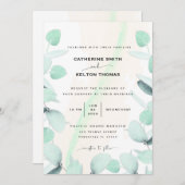 Eukalyptus Greenery Einfache und moderne Hochzeit Einladung (Vorne/Hinten)