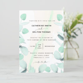 Eukalyptus Greenery Einfache und moderne Hochzeit Einladung