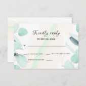 Eukalyptus Greenery Einfache und moderne RSVP-Kart RSVP Karte (Vorne/Hinten)