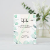 Eukalyptus Greenery Einfache und moderne Umgebung Begleitkarte (Stehend Vorderseite)