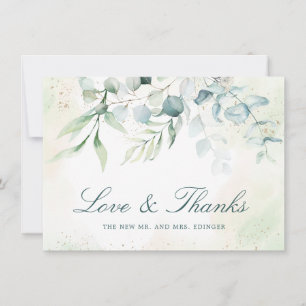 Eukalyptus Greenery Elegant Non Foto Wedding Dankeskarte