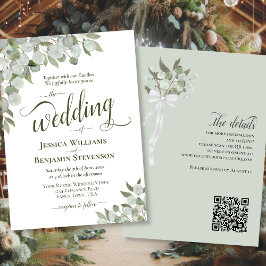 Eukalyptus & Greenery Elegant QR Code Wedding Einladung