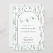 Eukalyptus Greenery Elegant Save the Date Hochzeit Einladung (Vorderseite)