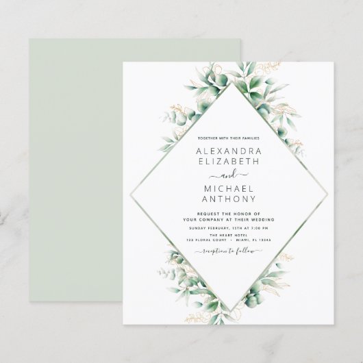 Eukalyptus Greenery Elegant Wedding (Vorne/Hinten)