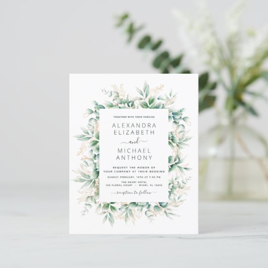 Eukalyptus Greenery Elegant Wedding (Stehend Vorderseite)