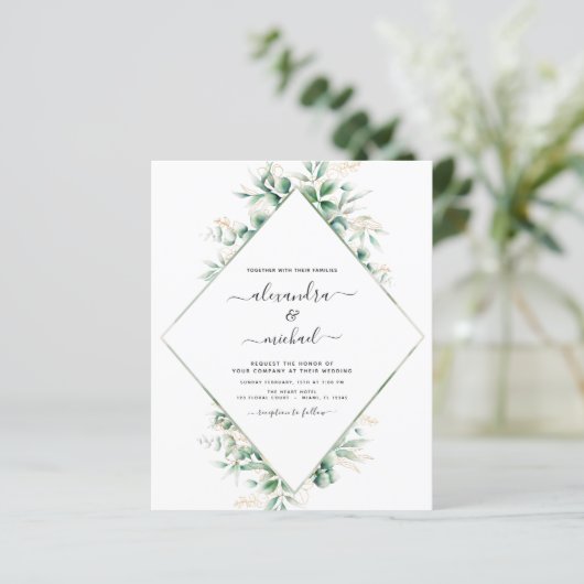 Eukalyptus Greenery Elegant Wedding (Stehend Vorderseite)