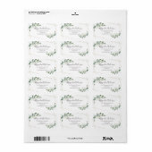 Eukalyptus Greenery Elegant Wedding Address Label Adressaufkleber (Vorne)