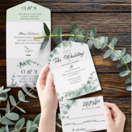 Eukalyptus Greenery Elegant Wedding All In One Einladung