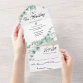 Eukalyptus Greenery Elegant Wedding All In One Einladung (Abreißtisch)