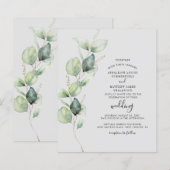 Eukalyptus Greenery Elegant Wedding Einladung (Vorne/Hinten)