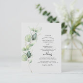 Eukalyptus Greenery Elegant Wedding Einladung (Stehend Vorderseite)