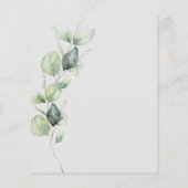 Eukalyptus Greenery Elegant Wedding Einladung (Rückseite)