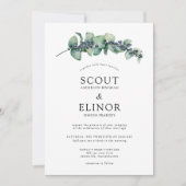 Eukalyptus Greenery Elegant Wedding Einladung (Vorderseite)