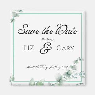 Eukalyptus Greenery Elegant Wedding Save the Date Magnet