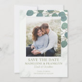 Eukalyptus Greenery Elegante Blätter Wasserfarben Einladung (Vorderseite)