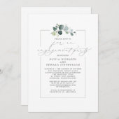 Eukalyptus Greenery Elegante Engagement Party Einladung (Vorne/Hinten)