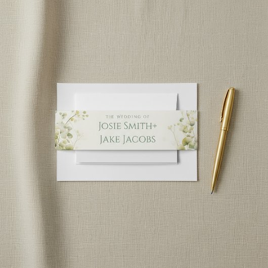 Eukalyptus Greenery Elegante Hochzeit Einladungsbanderole