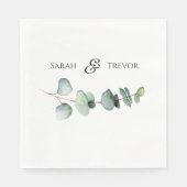 Eukalyptus Greenery Elegante Minimalistische Hochz Serviette (Vorderseite)