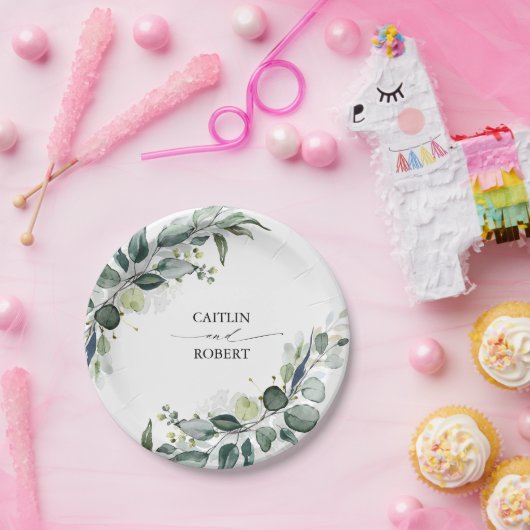 Eukalyptus Greenery Elegante Pappteller (Party)