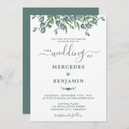 Eukalyptus Greenery Elegante Sage Wedding Einladung