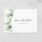 Eukalyptus Greenery Elegante Script Beauty and Hai Visitenkarte (Vorderseite)