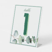 Eukalyptus Greenery Elegante Table Signs Sockelschild (Vorderseite)