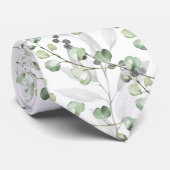 Eukalyptus Greenery Elegante Watercolor Wedding Krawatte (Gerollt)