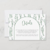 Eukalyptus Greenery Elegante Wedding Details Card RSVP Karte (Vorderseite)
