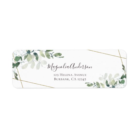 Eukalyptus Greenery Elegante Wedding Label (Vorne)