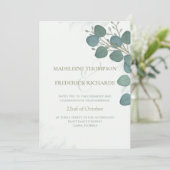 Eukalyptus Greenery Elegantes Blätter Wasserfarben Einladung (Stehend Vorderseite)