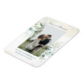 Eukalyptus Greenery Elegantes Foto Save the Date Magnet (Linke Seite)