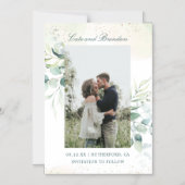 Eukalyptus Greenery Elegantes Foto Save the Date Magneteinladung (Vorderseite)