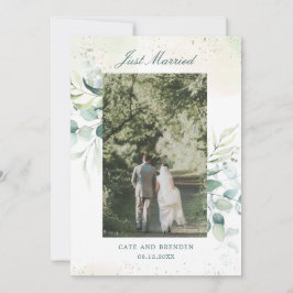 Eukalyptus Greenery Elopement Wedding Foto Ankündigung