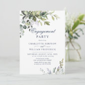 Eukalyptus Greenery ENGAGEMENT PARTY Einladung (Stehend Vorderseite)