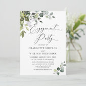 Eukalyptus Greenery ENGAGEMENT PARTY Einladung (Stehend Vorderseite)