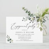Eukalyptus Greenery ENGAGEMENT PARTY Einladung (Stehend Vorderseite)