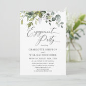 Eukalyptus Greenery ENGAGEMENT PARTY Einladung (Stehend Vorderseite)