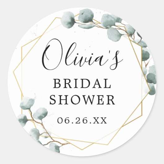 Eukalyptus Greenery Envelope Favor Stickers (Vorderseite)