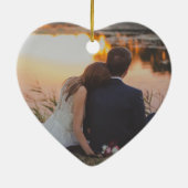 Eukalyptus Greenery Erstes Verheiratetes Foto Keramik Ornament (Hinten)